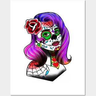 Sugar Skull Woman Posters and Art